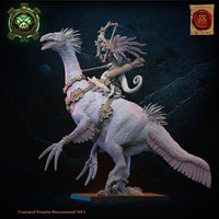 3d Printed Mounted Lizard Kin Heroine by Lost Kingdom Miniatures