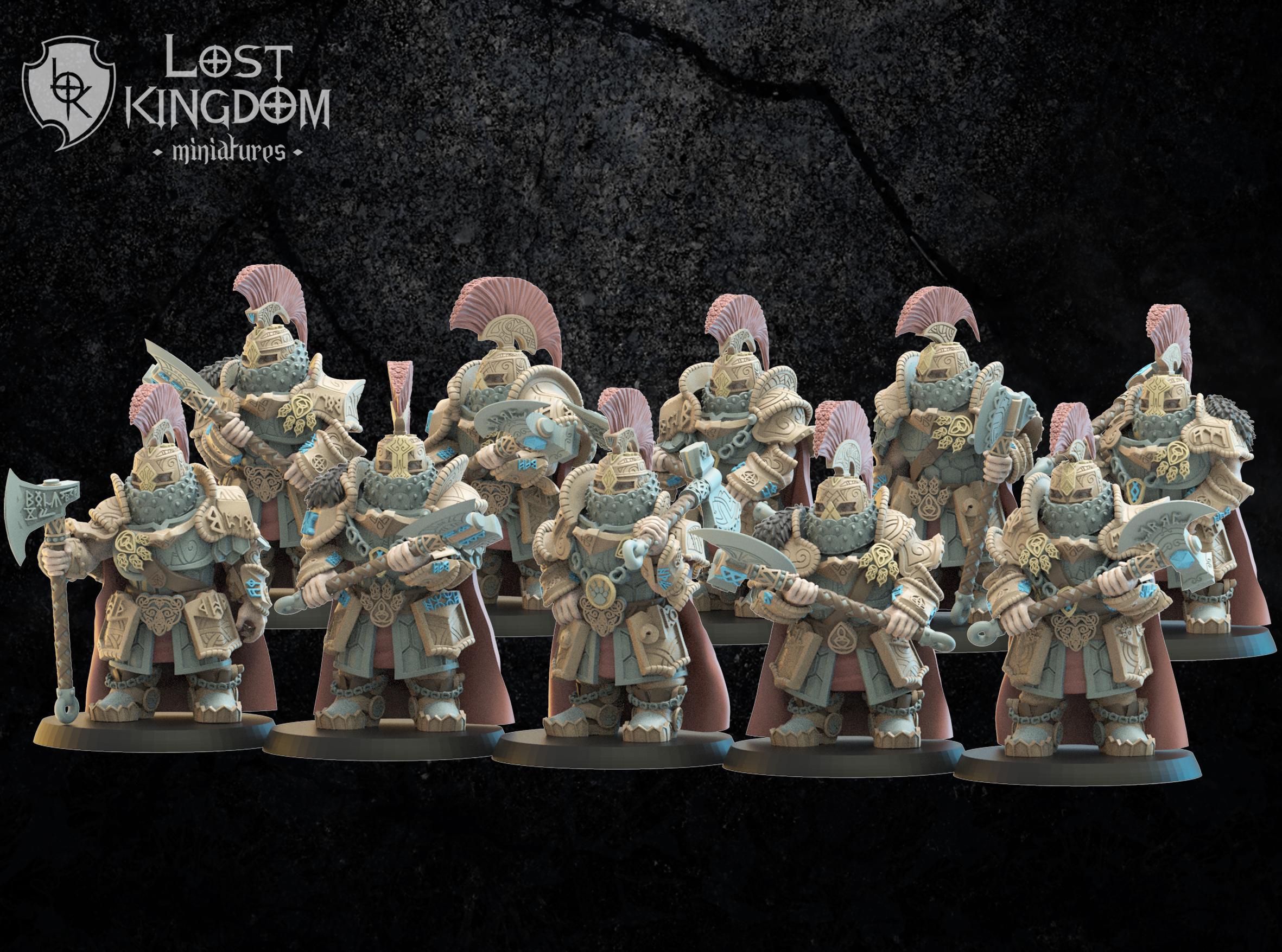 3d Printed Dwarf Magyabor Guard by Lost Kingdom Miniatures
