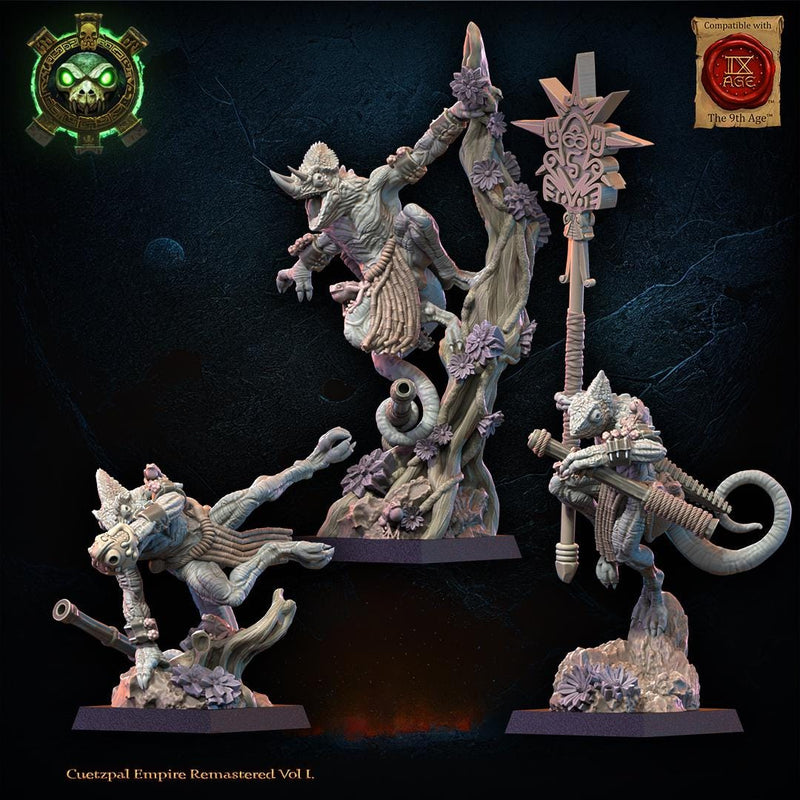 Lizard Kin Assassin 3d Printed Lizard Kin Blowpipe Command Group by Lost Kingdom Miniature ...