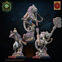 3d Printed Lizard Kin Archer Command Group by Lost Kingdom Miniatures