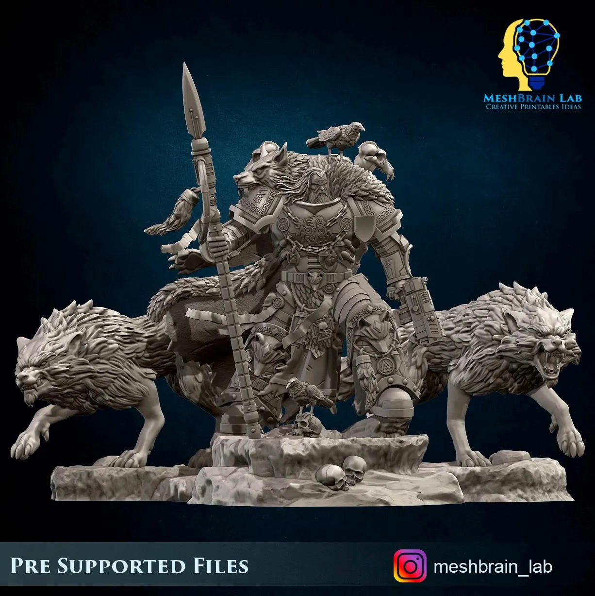 3d Printed Sons of the Aesir Chapter Lord by Meshbrain Labs Miniatures