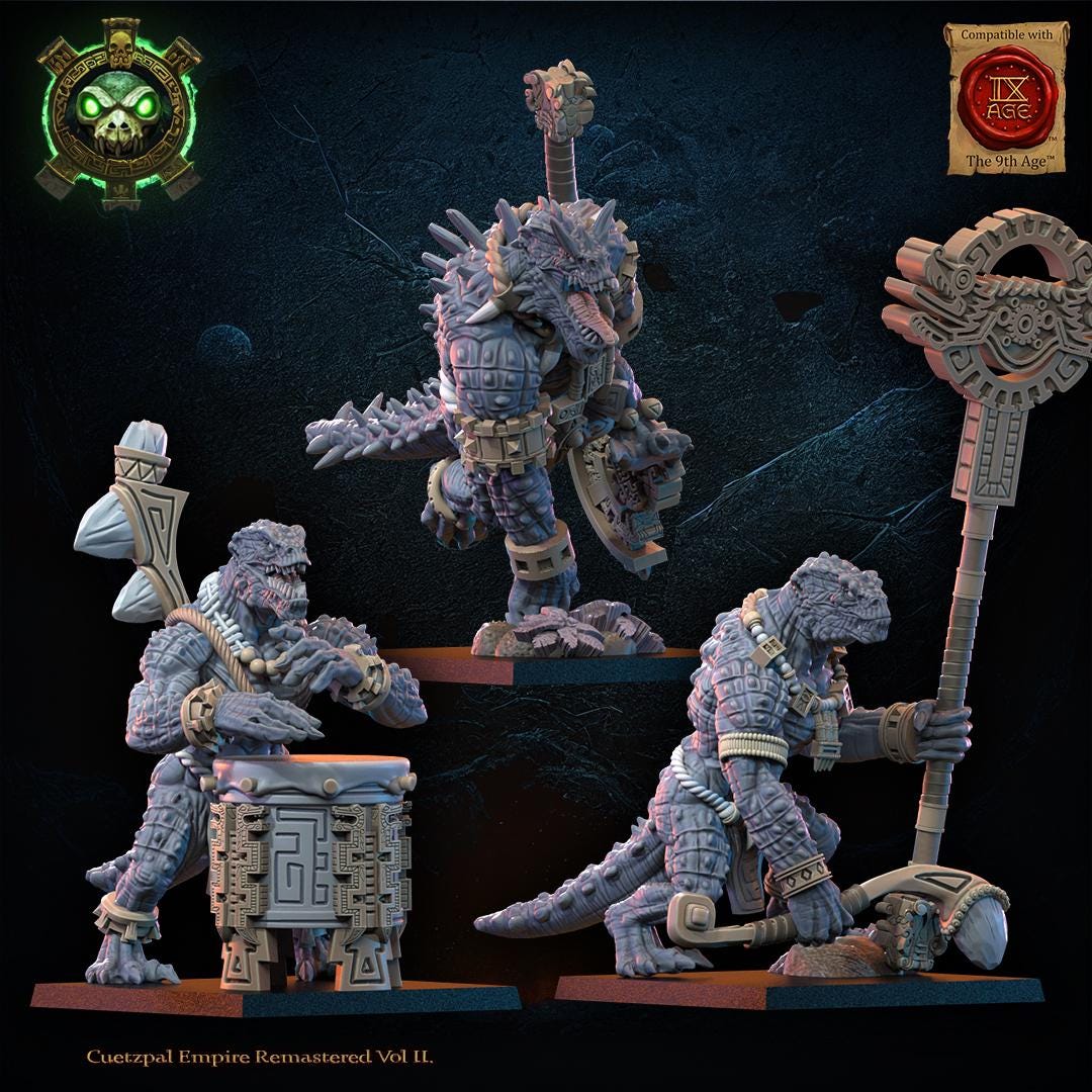 3d Printed Dragon Elder Command Group by Lost Kingdom Miniatures