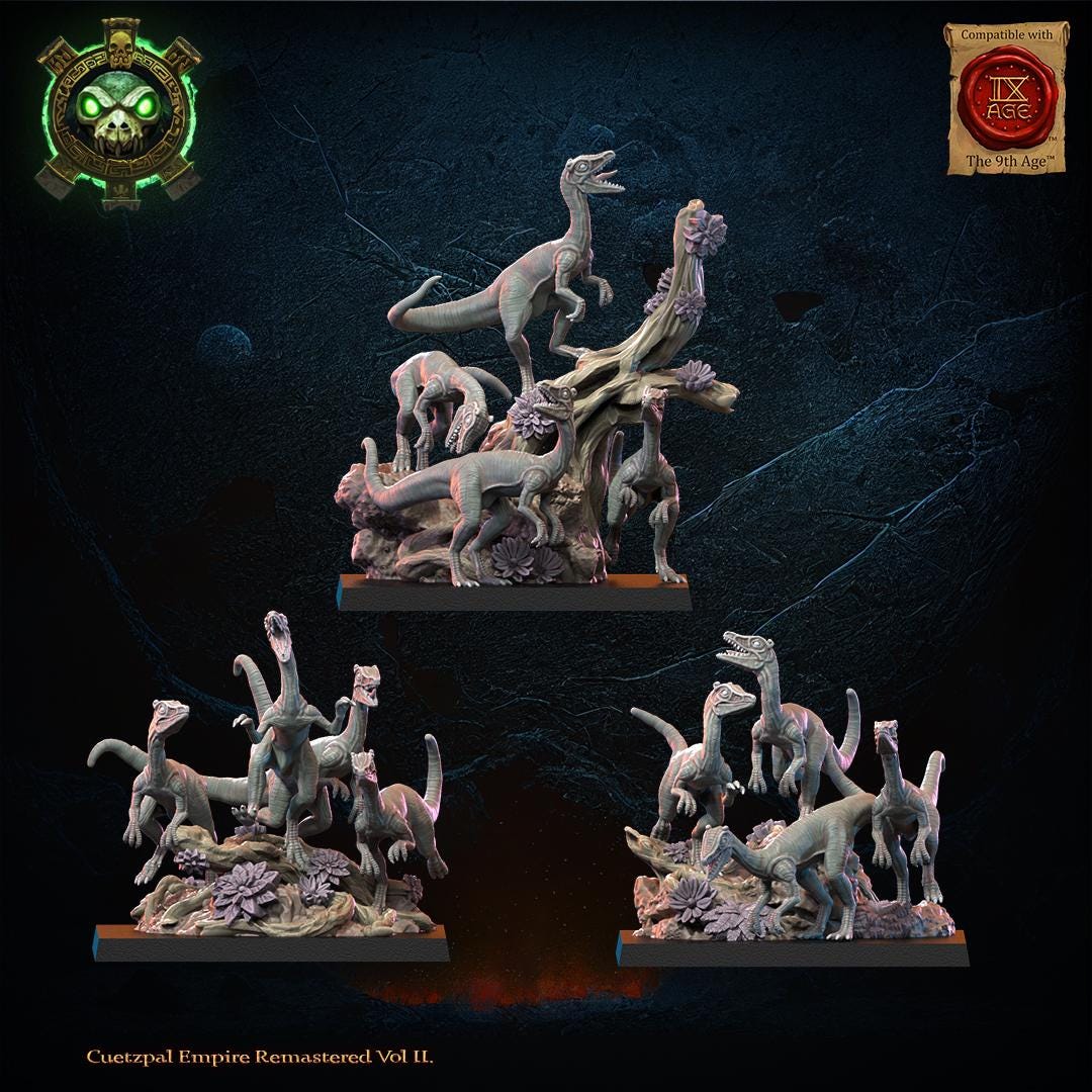 3d Printed Compsognathus Swarm by Lost Kingdom Miniatures