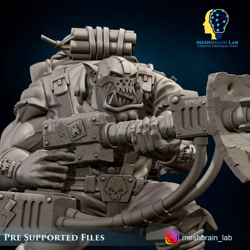 3d Printed Ork Commando with Rocket Launcherby Meshbrain Labs – BIG ...