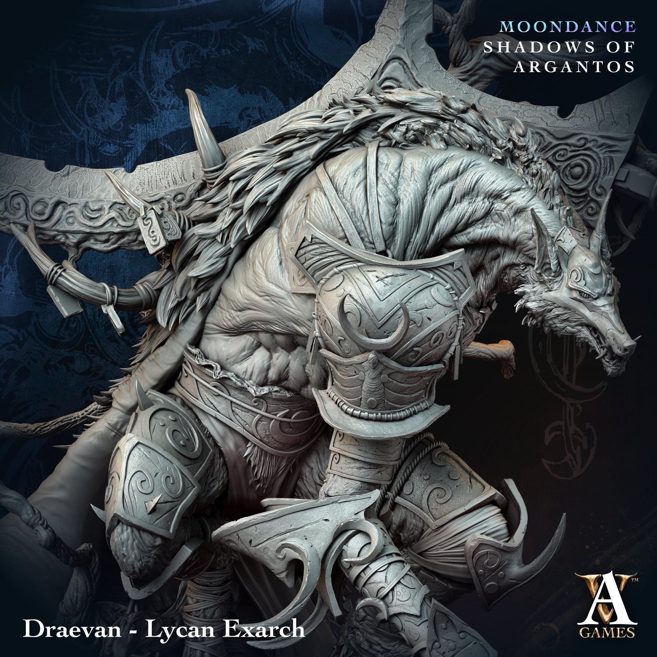 3D Printed Draevan, Lycan Exarch by Archvillain Games