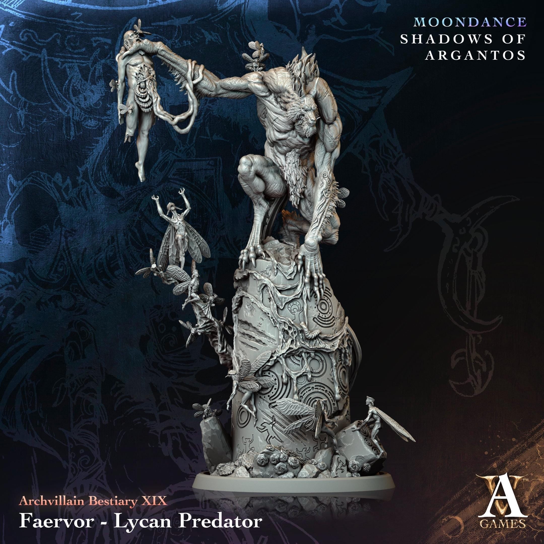 3D Printed Faervor - Lycan Predator by Archvillain Games