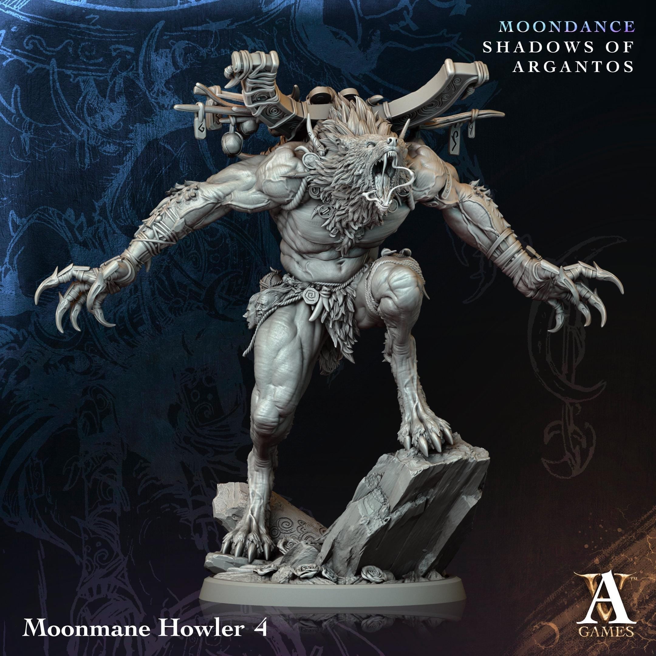 3D Printed Moonmane Howlers by Archvillain Games