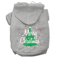 Christmas Pet Hoodie Screen Printed, "Scribble Merry Christmas"