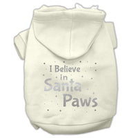 Christmas Pet Hoodie Screen Printed, "I Believe In Santa Paws"