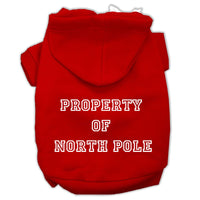 Christmas Pet Hoodie "Property of North Pole"