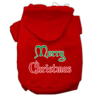 Christmas Pet Hoodie Screen Printed, "Merry Christmas"