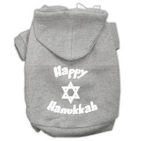 Hanukkah Pet Hoodie Screen Printed, "Happy Hanukkah"
