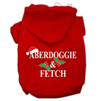 Christmas Pet Hoodie Screen Printed, "Aberdoggie & Fetch"