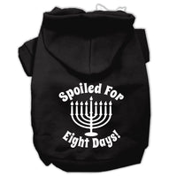 Hanukkah Pet Hoodie Screen Printed, "Spoiled For Eight Days"