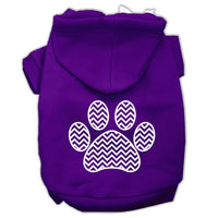 Pet Hoodie "Chevron Paw Print"