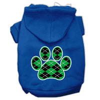 Pet Hoodie "Green Argyle Paw"