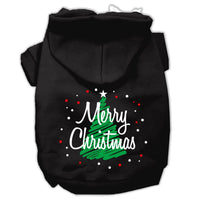 Christmas Pet Hoodie Screen Printed, "Scribble Merry Christmas"