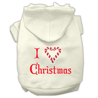 Christmas Pet Hoodie Screen Printed, "I Heart Christmas"