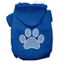 Pet Hoodie "Chevron Paw Print"