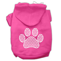 Pet Hoodie "Chevron Paw Print"