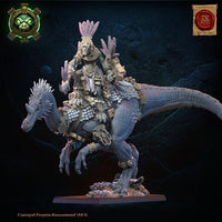 3d Printed Ceratomimus with Spear Rider by Lost Kingdom Miniatures