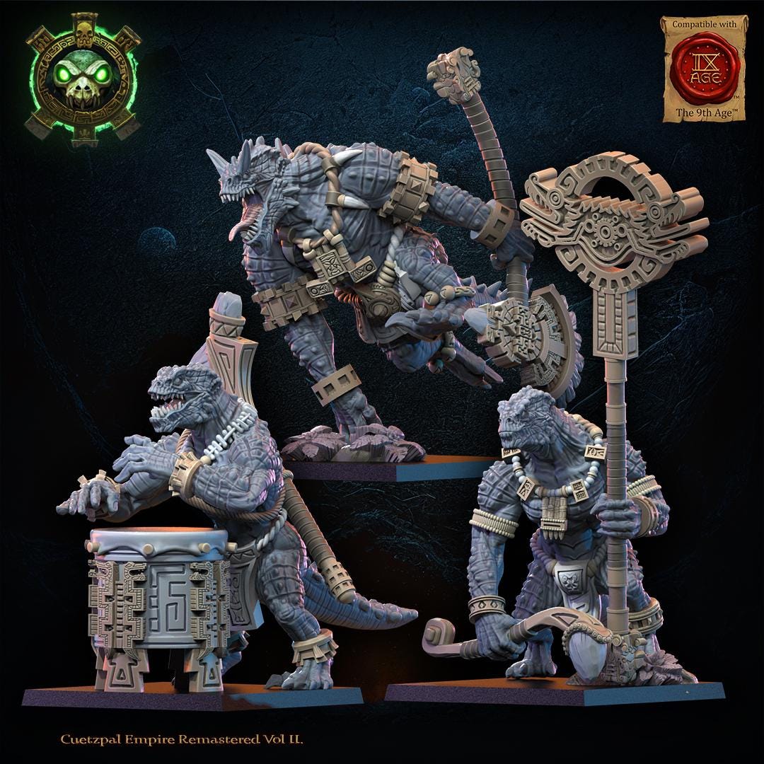 3d Printed Dragon Elder Command Group by Lost Kingdom Miniatures