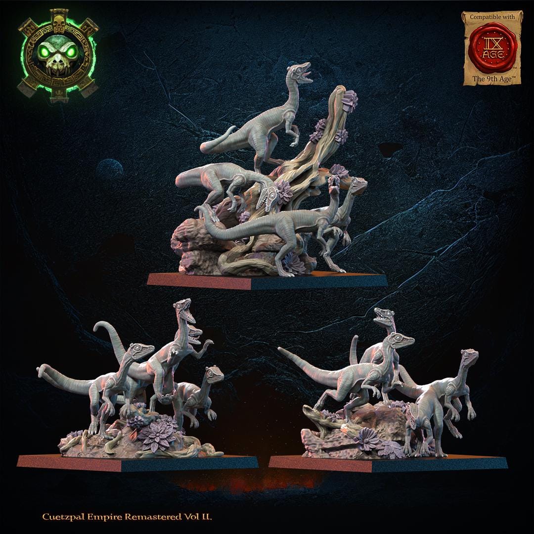 3d Printed Compsognathus Swarm by Lost Kingdom Miniatures
