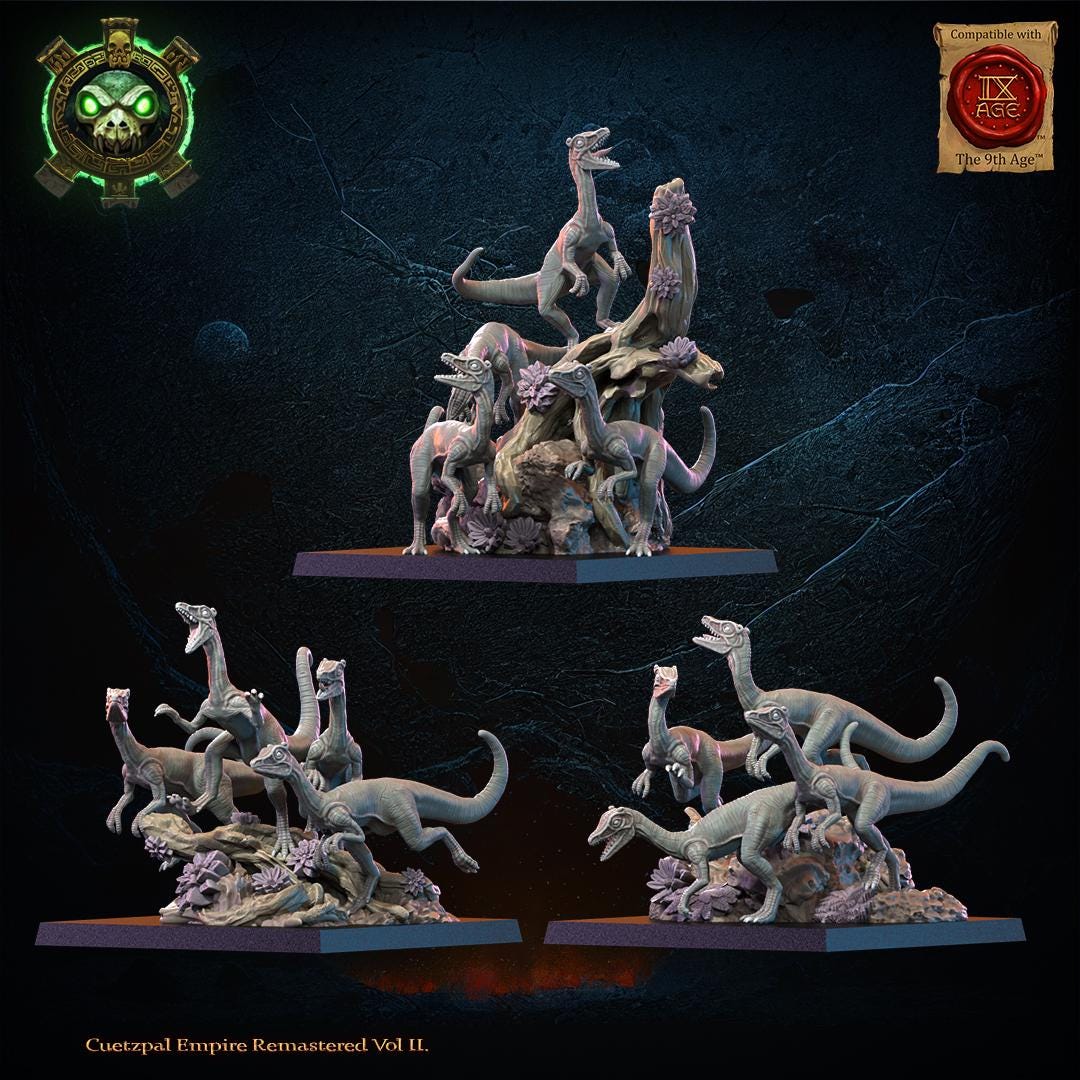 3d Printed Compsognathus Swarm by Lost Kingdom Miniatures