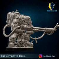 3d Printed Ork Commando with Flamethrower by Meshbrain Labs