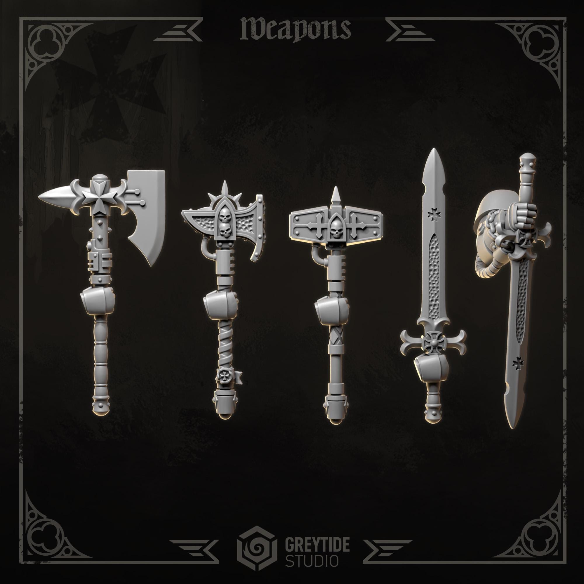 3d Printed Eternal Crusader Weapons Upgrade Kit by Greytide Studio
