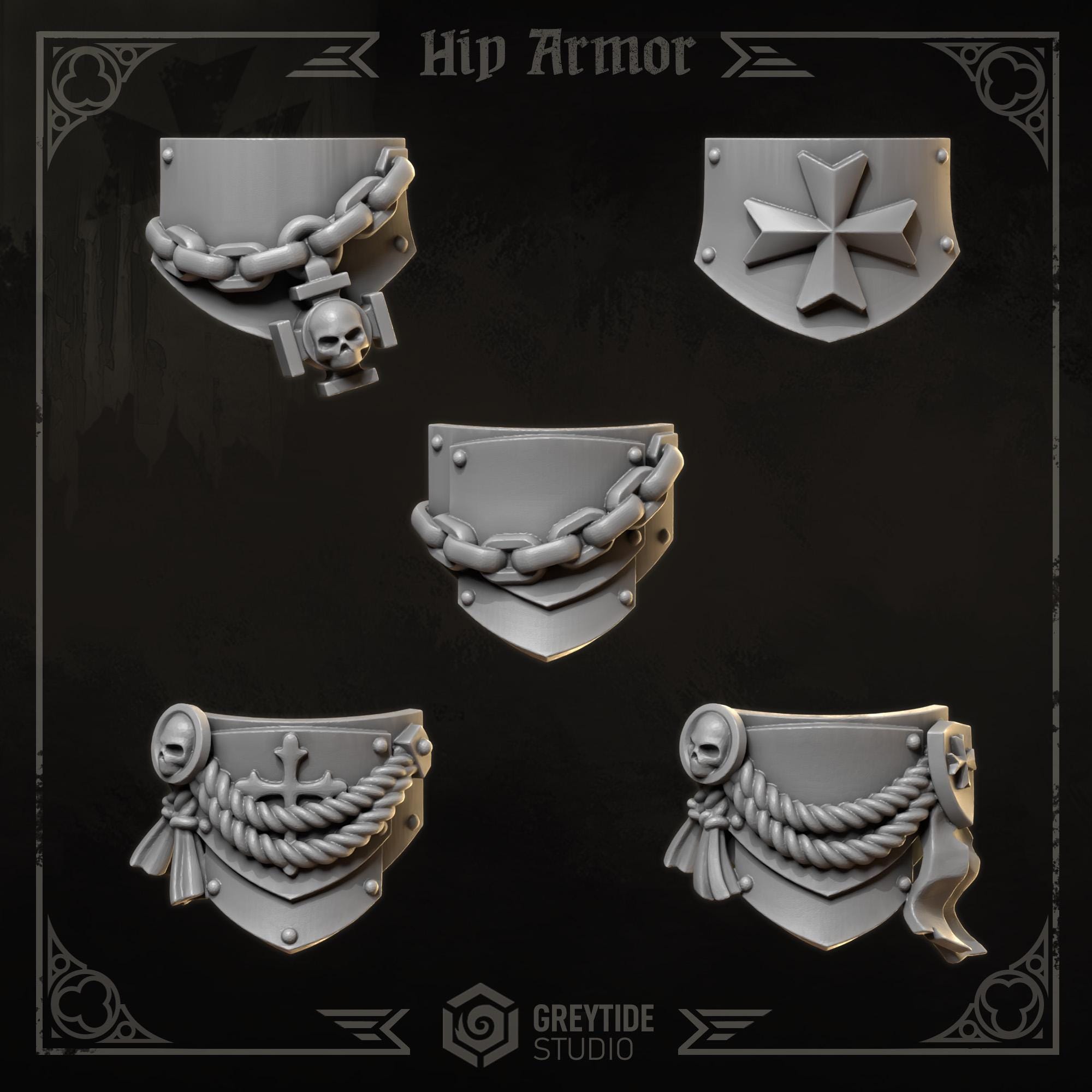 3d Printed Eternal Crusader Hip Armor by Greytide Studio