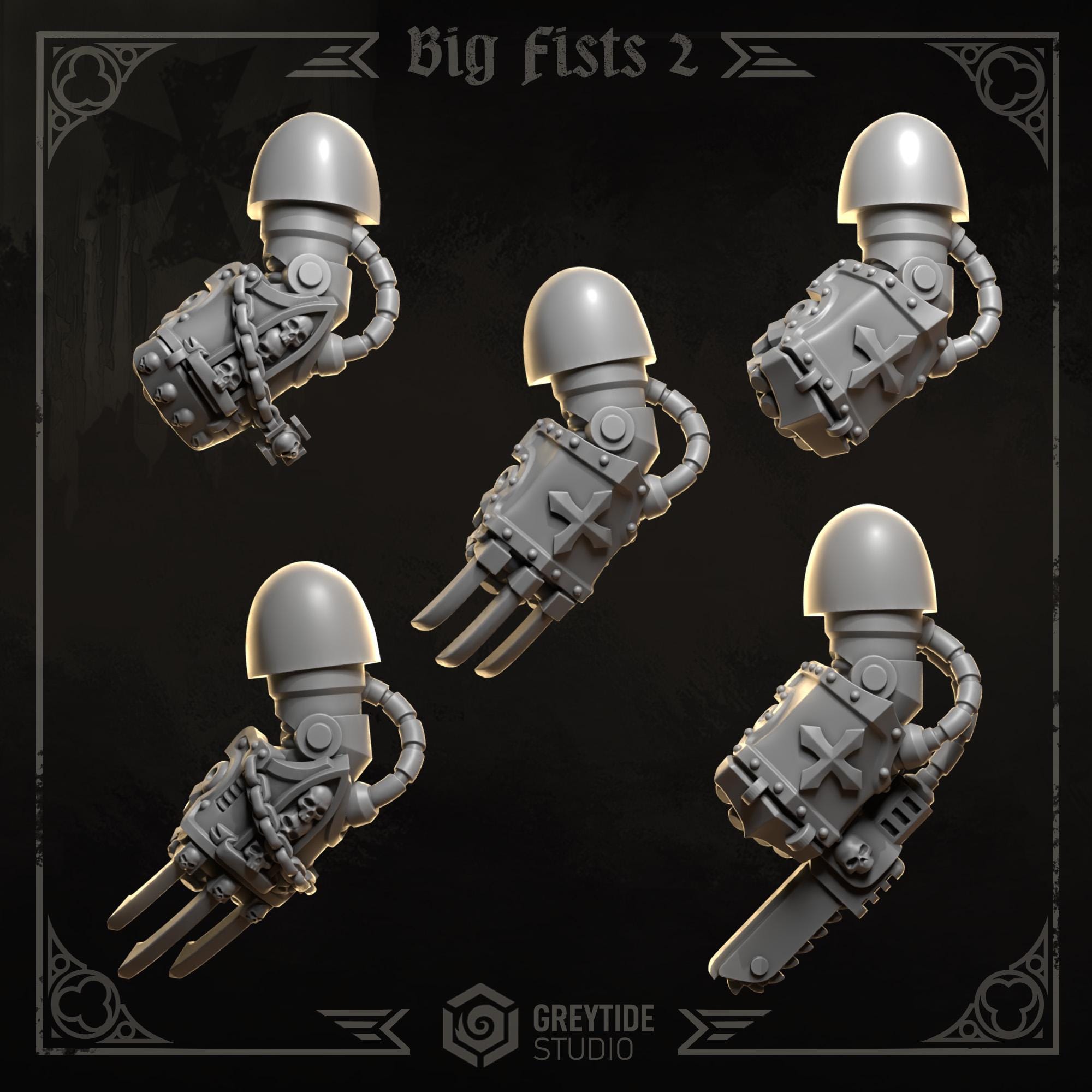 3d Printed Eternal Crusader Big Fists #2 x10 Upgrade Kit by Greytide Studio