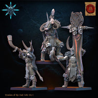 3D Printed Heavy Weapon Chaos Barbarian Command Group by Lost Kingdom Miniatures