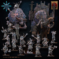 3D Printed Heavy Weapon Chaos Barbarian Command Group by Lost Kingdom Miniatures