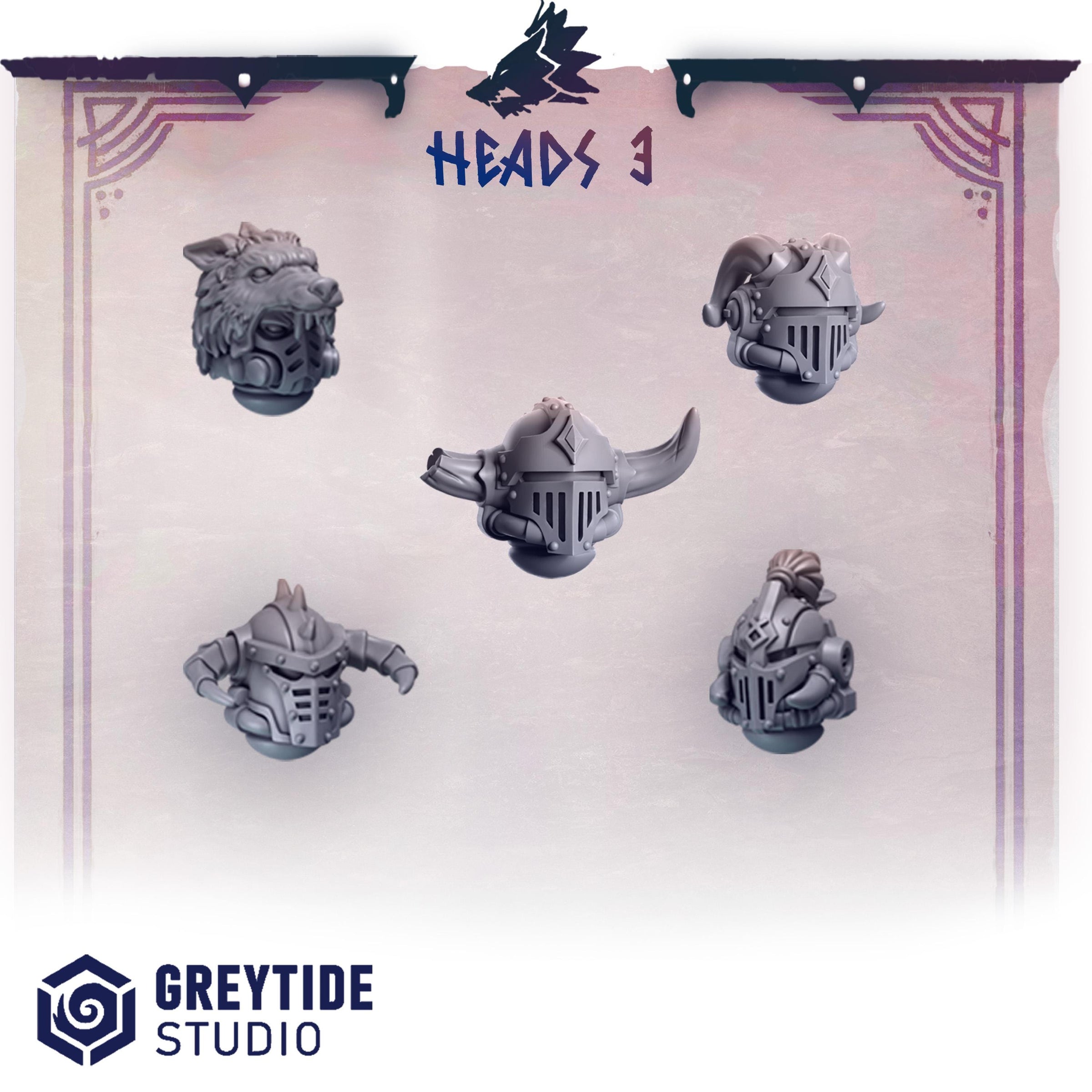 3d Printed Primal Hounds Heads #3 x10 by Greytide Studio