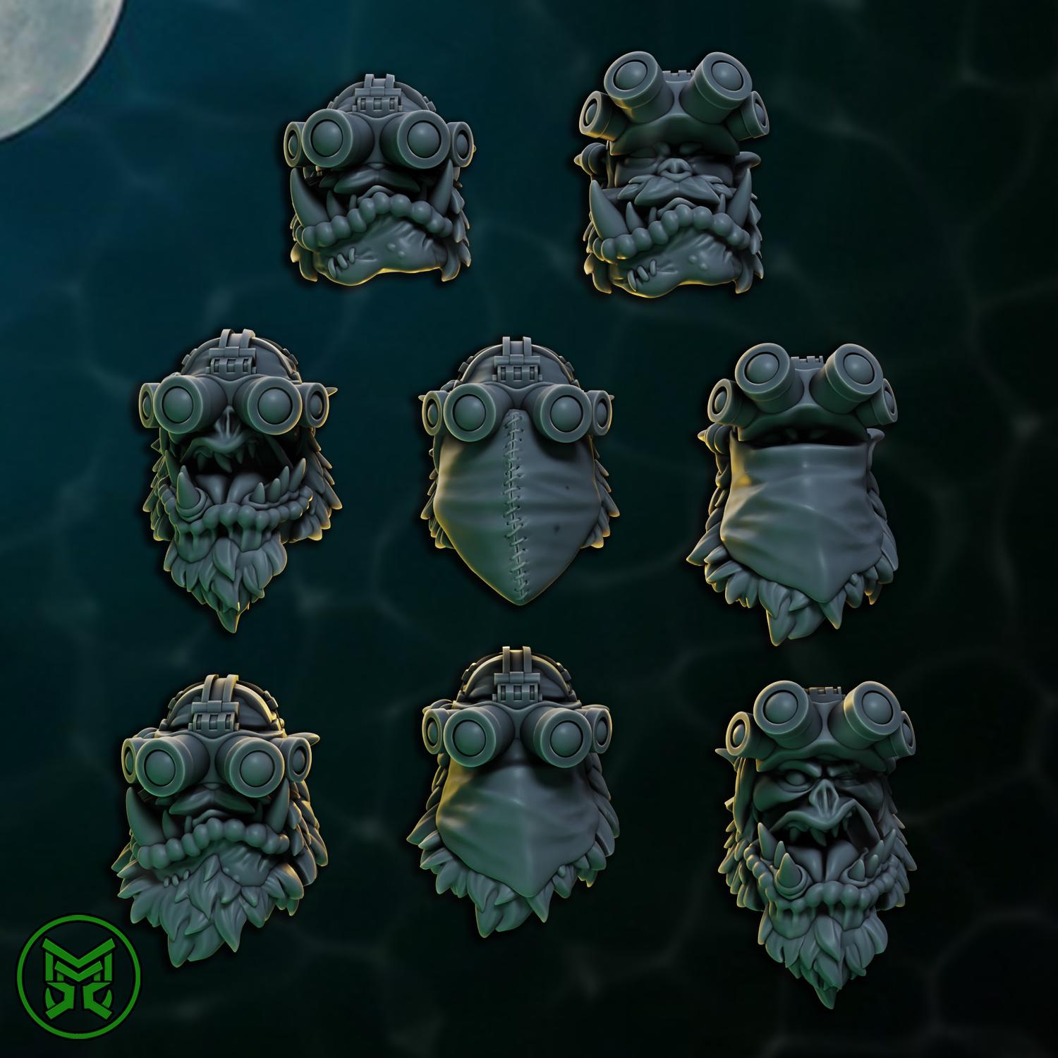 3d Printed Sneaky Pirate Orc Pistoleers x6 by Mekka Miniatures