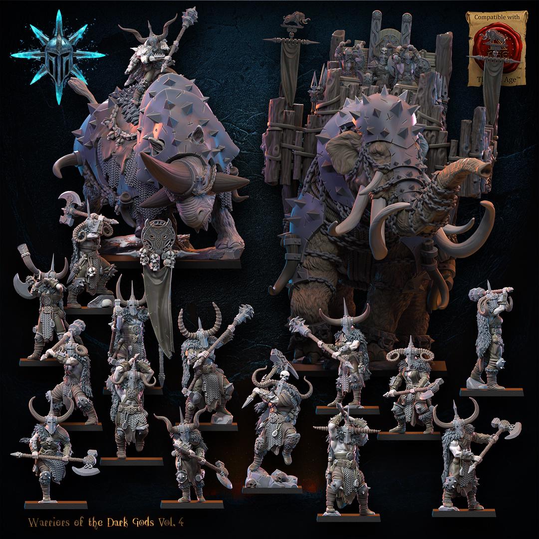 3D Printed Wasteland Wooly Trihorn by Lost Kingdom Miniatures