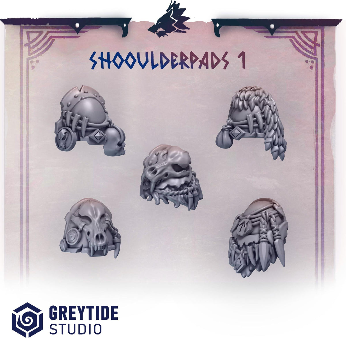 3d Printed Primal Hounds Shoulderpads #1 x10 by Greytide Studio