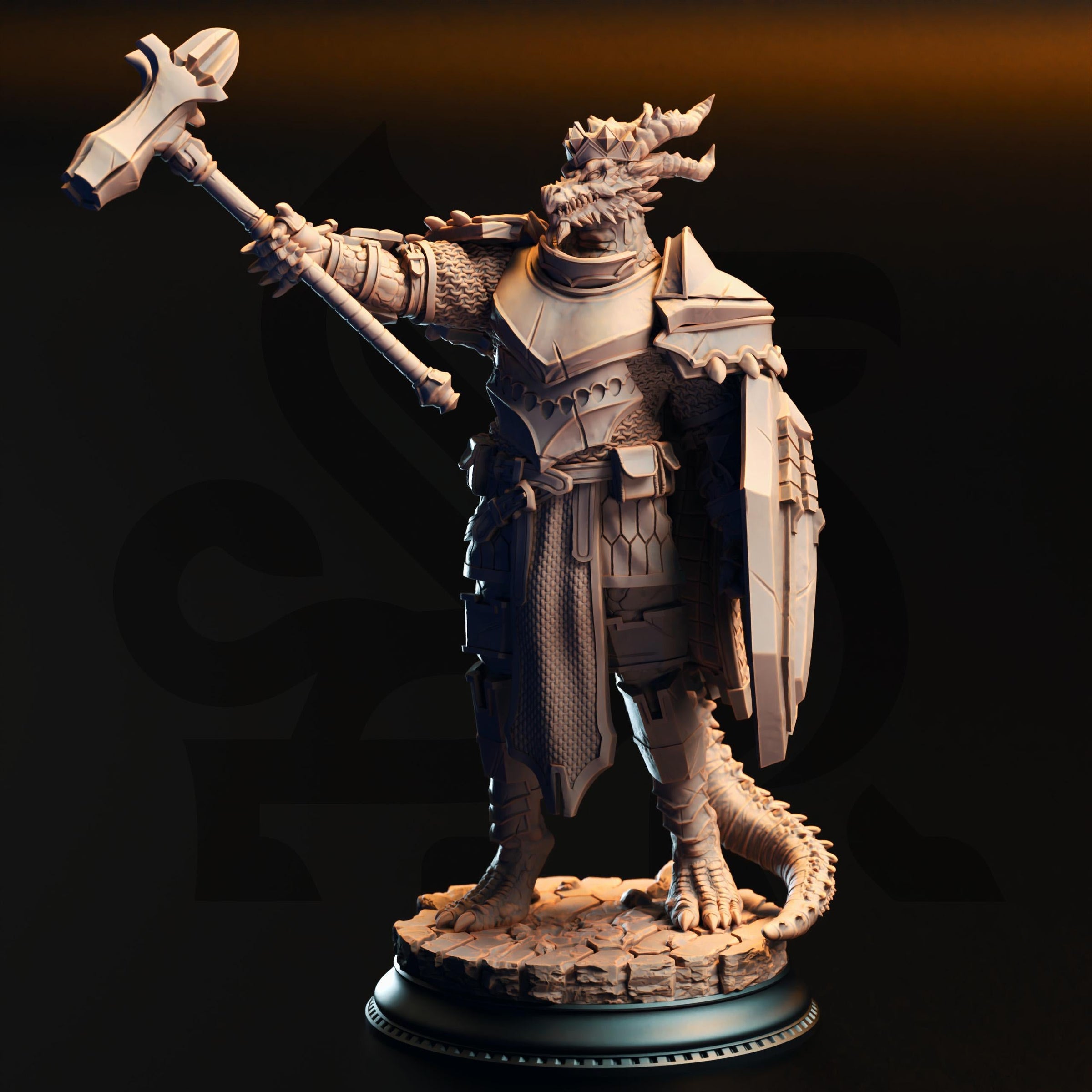 3D Printed Silver Dragonborn Knights x3 by DM Stash
