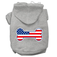 Pet Hoodie "Bone Shaped American Flag"