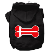 Pet Hoodie "Bone Shaped Denmark Flag"