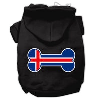 Pet Hoodie "Bone Shaped Iceland Flag"