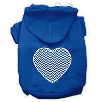 Pet Hoodie Screen Printed, "Chevron Heart"