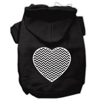 Pet Hoodie Screen Printed, "Chevron Heart"