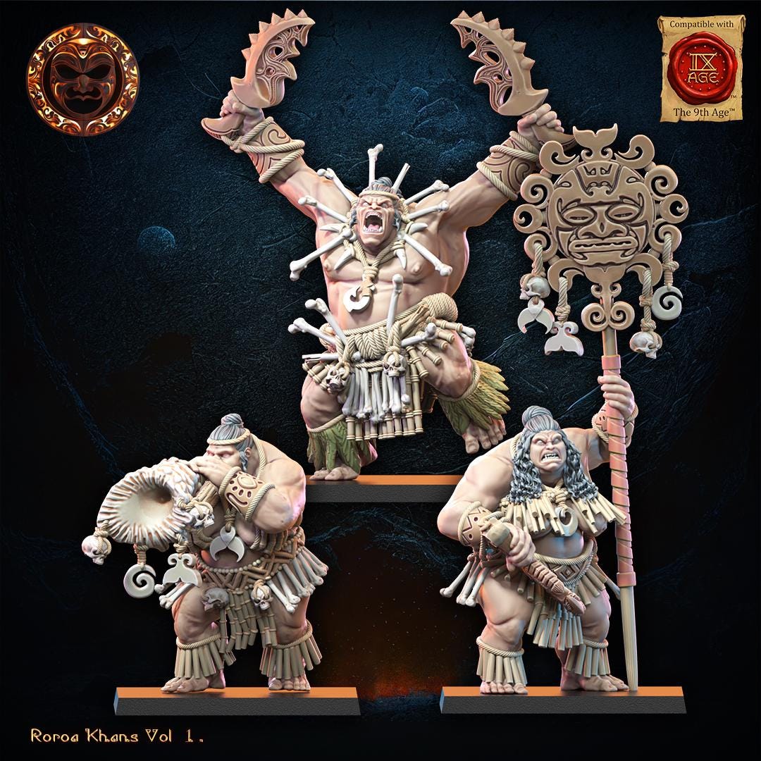 3D Printed Roroa Khans Command Group by Lost Kingdom Miniatures