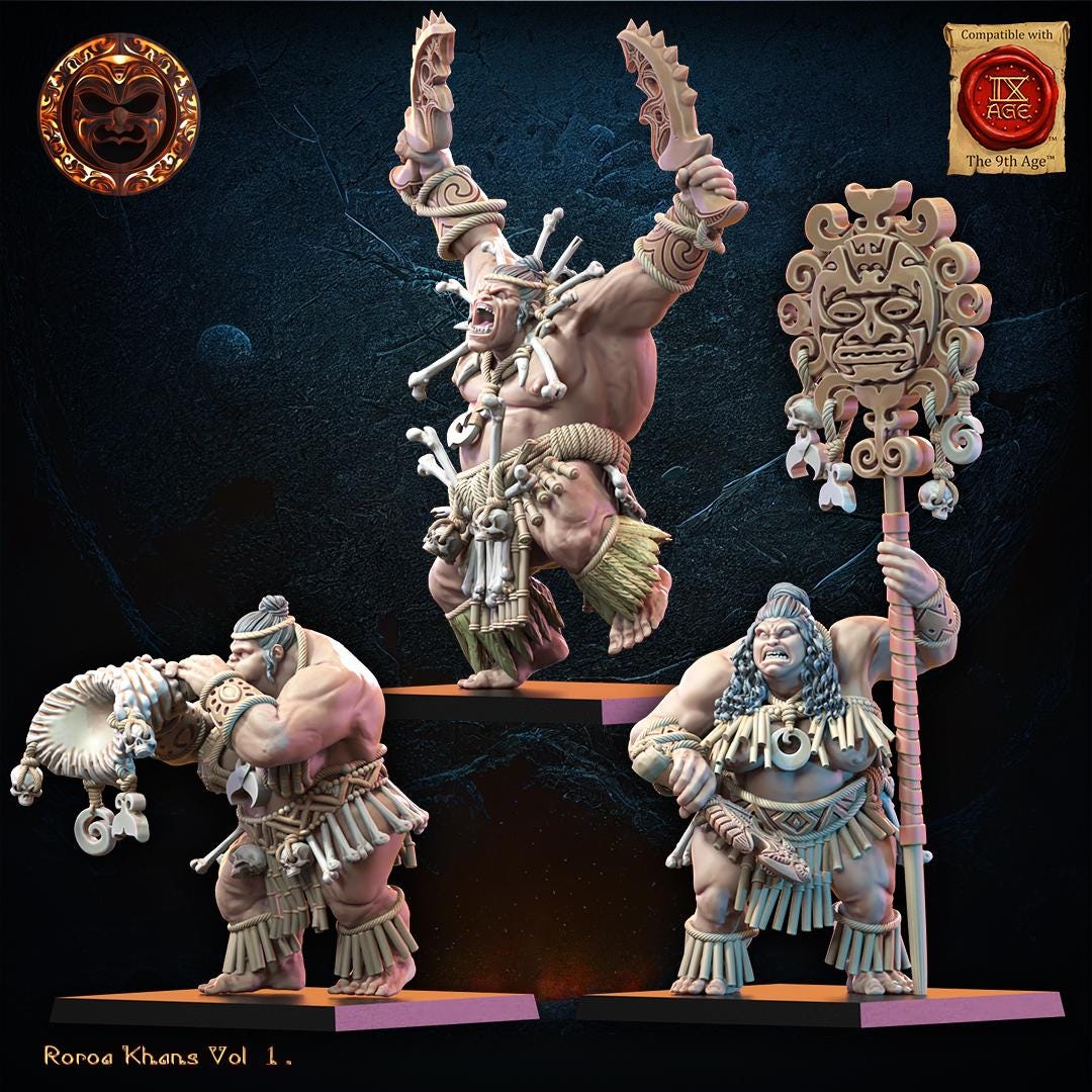3D Printed Roroa Khans Command Group by Lost Kingdom Miniatures