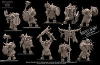 3D printed Minotaur Battle Ready Regiment w/Weapon & Shields by Avatars of War