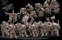 3D printed Minotaur Battle Ready Regiment w/Weapon & Shields by Avatars of War