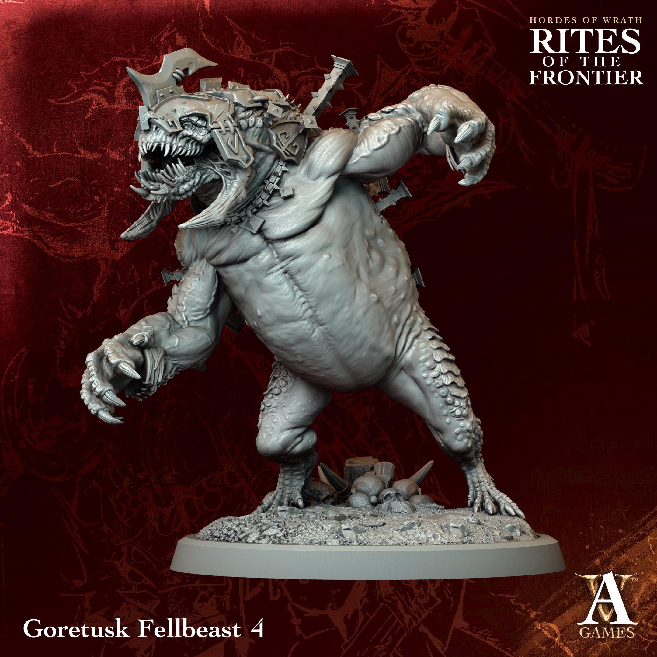 3D Printed Goretusk Fellbeasts by Archvillain Games