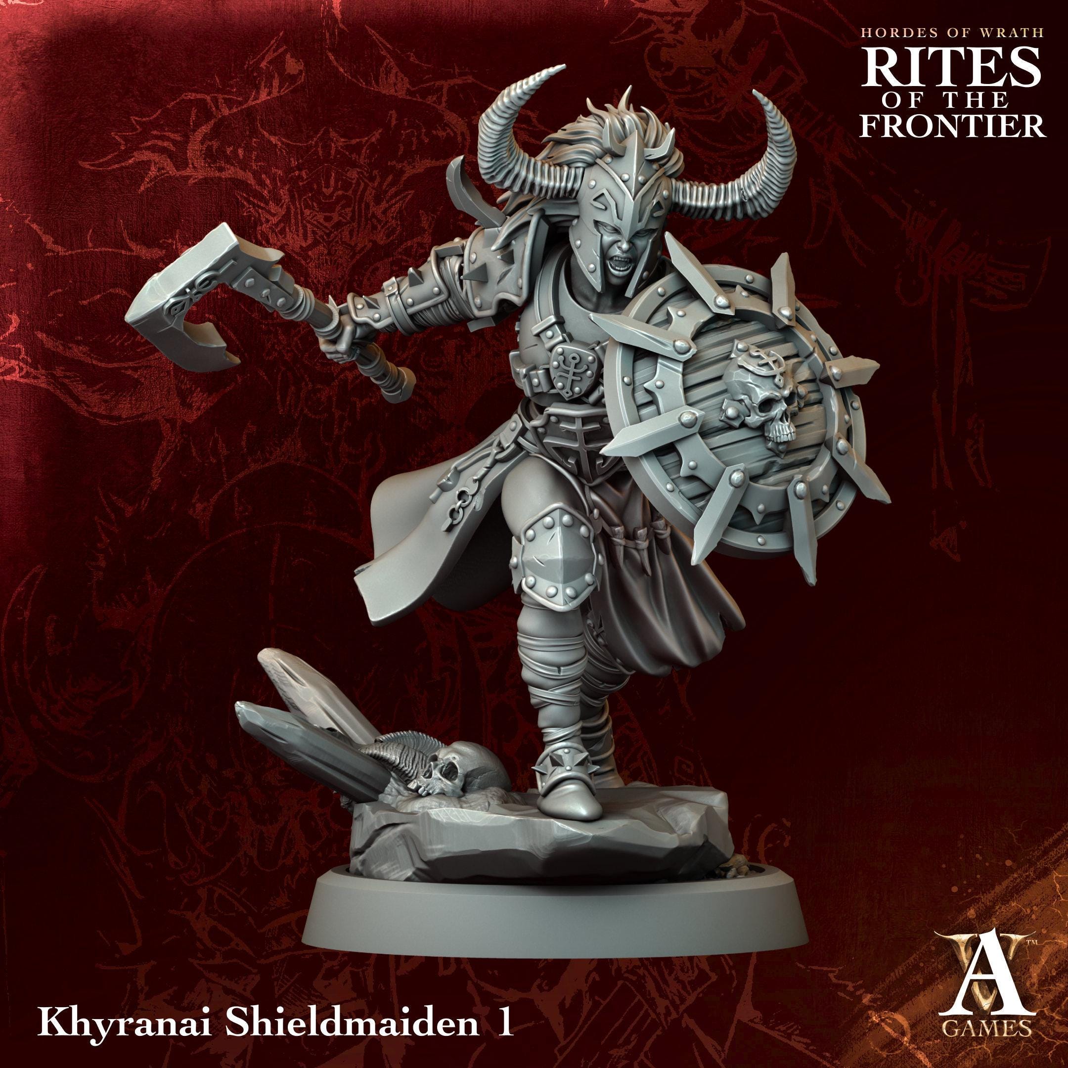 3D Printed Khyranai Shieldmaidens by Archvillain Games